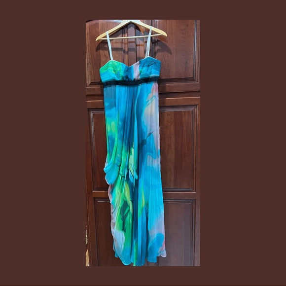BCBGMAXAZRIA MULTICOLORED STRAPLESS DRESS - Picture 2 of 3